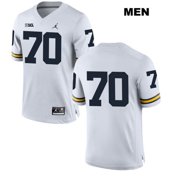 Men's NCAA Michigan Wolverines Nolan Ulizio #70 No Name White Jordan Brand Authentic Stitched Football College Jersey KE25X84CZ